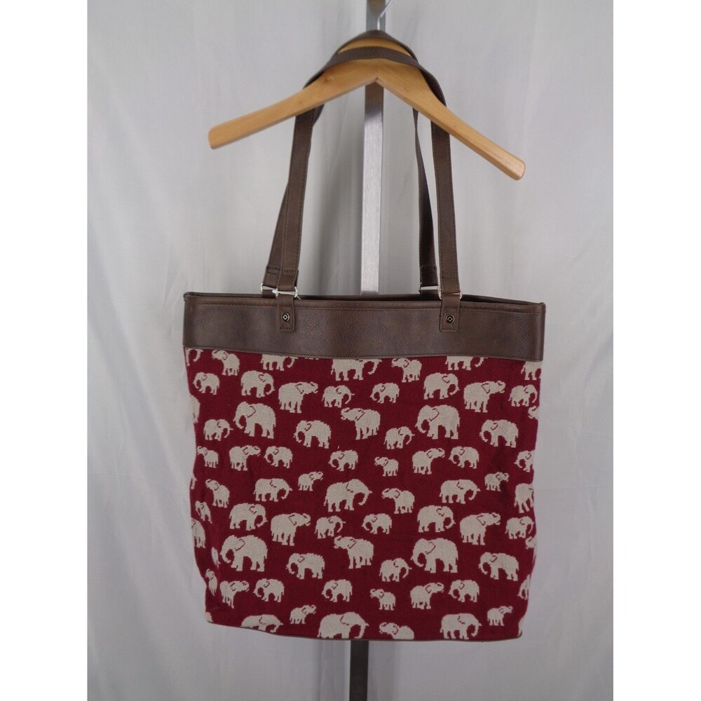 Jewell by Thirty One Elephant Woven Reversible Tote Bag New